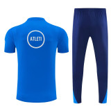 2026-27 ATM Fancy blue Short shirts and Long trousers Suit (圆领)