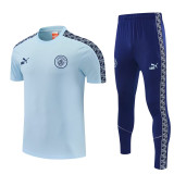 2026-27 Man City Light blue Short shirts and Long trousers Suit (圆领)