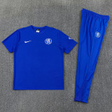 2026-27 CHE Fancy blue Short shirts and Long trousers Suit (圆领)