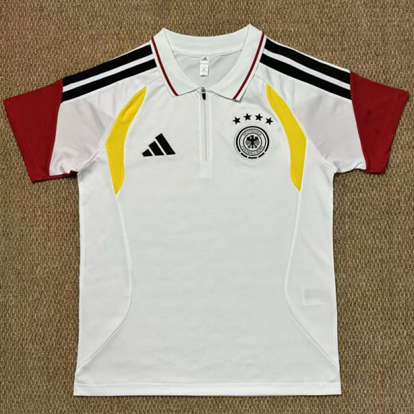 2026-27 Germany White Polo Short Sleeve (半拉链)