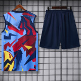 2025-26 BAR Light blue Tank top and shorts suit