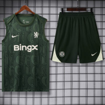 2025-26 CHE Dark green Tank top and shorts suit