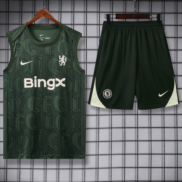2025-26 CHE Dark green Tank top and shorts suit
