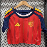 2026 World Cup Spain Home Women Cheerleader Shirt (女啦啦短袖)