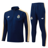2026-27 RMA Royal blue Half Pull Tracksuit #B26028(半拉链)