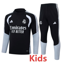 2026-27 RMA Black Kids Half Pull Tracksuit #E26017(童装)(半拉链)