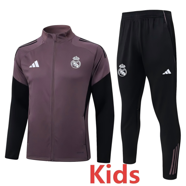 2026-27 RMA Gray Purple Kids Jacket Tracksuit #E26025(童装)