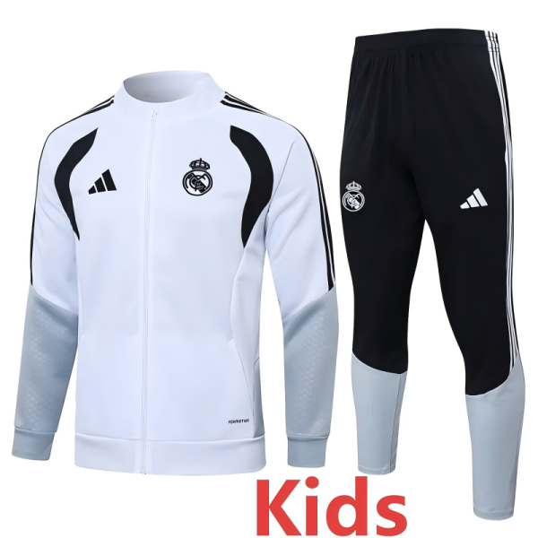 2026-27 RMA White Kids Jacket Tracksuit #E26020(童装)