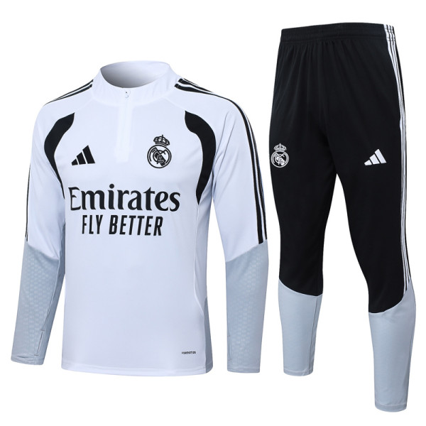 2026-27 RMA White Half Pull Tracksuit #B26012(半拉链)
