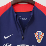 2026-27 Croatia Royal blue Top Half Pull Tracksuit (半拉上衣)