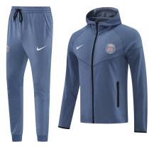 2026-27 PSG Grey Blue Hoodie Jacket Tracksuit #01