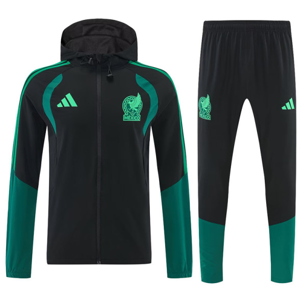 2025-26 Mexico Black Windbreaker Suit (Hoodie)(风衣套装)