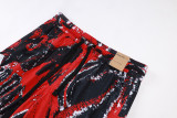 C2528 AJ Red Bastketball Casual Short Pants #夕阳红