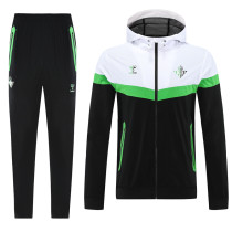 2025-26 Real Betis Black White Windbreaker Suit (Hoodie)(风衣套装)