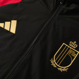 2025-26 Belgium Black Windbreaker Suit (Hoodie)(风衣套装)