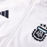 2025-26 Argentina White Windbreaker Suit (Hoodie)(风衣套装)