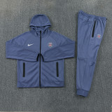 2026-27 PSG Grey Blue Hoodie Jacket Tracksuit #01