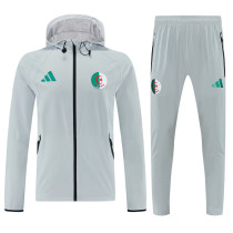 2025-26 Algeria Gray Windbreaker Suit (Hoodie)(风衣套装)
