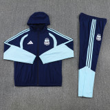 2025-26 Argentina Royal Blue Windbreaker Suit (Hoodie)(风衣套装)