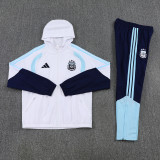2025-26 Argentina White Windbreaker Suit (Hoodie)(风衣套装)