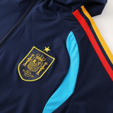 2025-26 Spain Royal Blue Windbreaker Suit (Hoodie)(风衣套装)