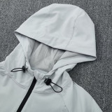 2025-26 Algeria Gray Windbreaker Suit (Hoodie)(风衣套装)