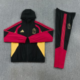 2025-26 Belgium Black Windbreaker Suit (Hoodie)(风衣套装)