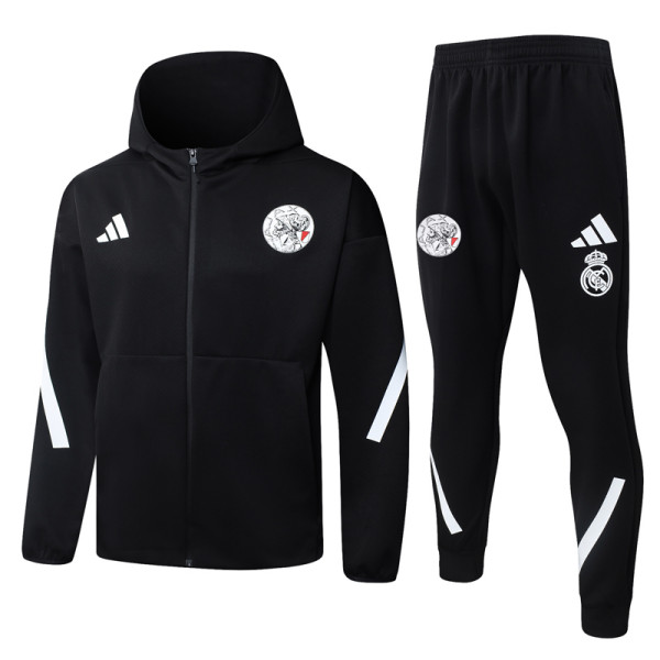 2025-26 Ajax Black Hoodie Jacket Tracksuit #F639