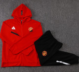 2025-26 Man Utd Red Hoodie Jacket Tracksuit #F642