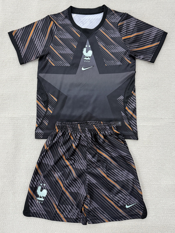 2026-27 France Grey Goalkeeper Kids Soccer Jersey