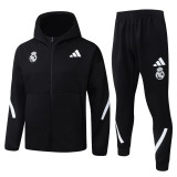2025-26 RMA Black Hoodie Jacket Tracksuit #F633