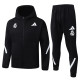 2025-26 RMA Black Hoodie Jacket Tracksuit #F633