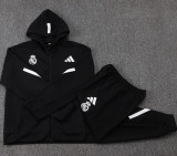 2025-26 RMA Black Hoodie Jacket Tracksuit #F633