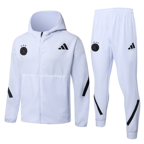 2025-26 Ajax White Hoodie Jacket Tracksuit #F631