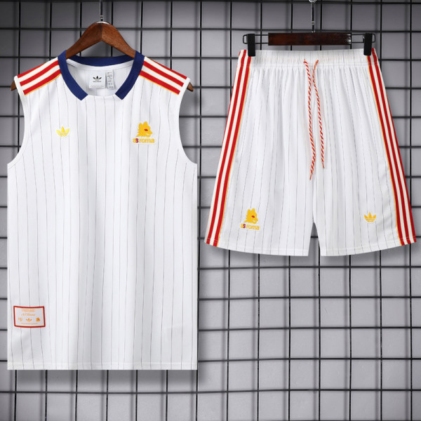 2026-27 Roma White Tank top and shorts suit