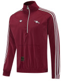 2026-27 ARS Brown Red Half Pull Windbreaker (半拉风衣)