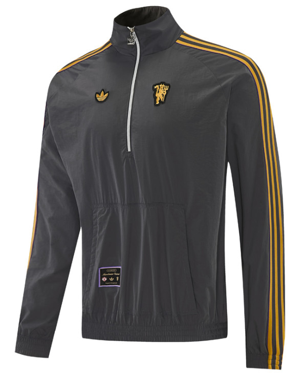 2026-27 RMA Dark gray Half Pull Windbreaker (半拉风衣)