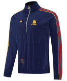 2026-27 Roma Royal blue Half Pull Windbreaker (半拉风衣)