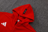 2025-26 Man Utd Red Hoodie Jacket Tracksuit #F642