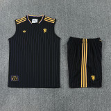 2025-26 Man Utd Black Tank top and shorts suit