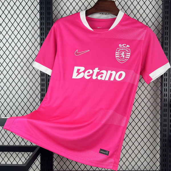 2025-26 Sporting Lisbon Pink Fans Soccer Jersey