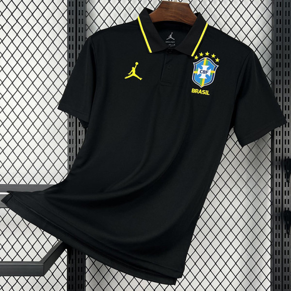 2026-27 Brazil Black Polo Short Sleeve (有领)