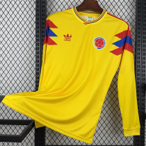 1990 Colombia Home Long Sleeve Retro Soccer Jersey (长袖)