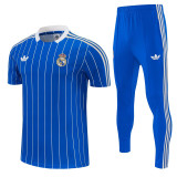 2026-27 RMA Fancy blue Short shirts and Long trousers Suit (圆领)