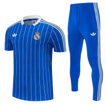 2026-27 RMA Fancy blue Short shirts and Long trousers Suit (圆领)