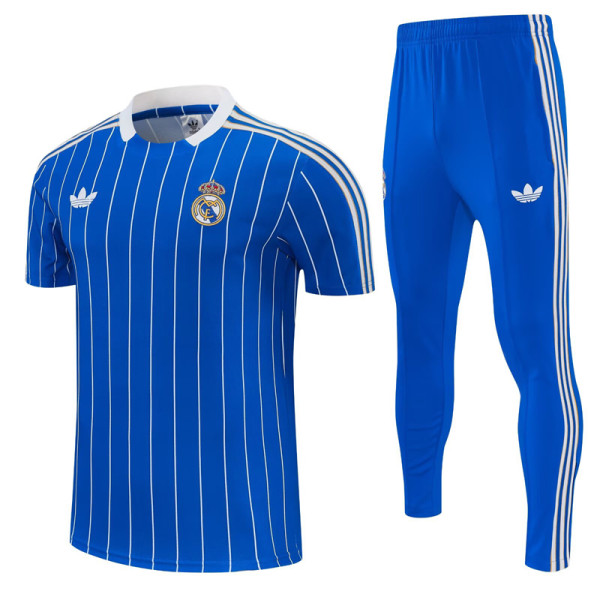 2026-27 RMA Fancy blue Short shirts and Long trousers Suit (圆领)