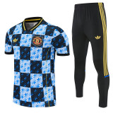 2026-27 Man Utd Blue Short shirts and Long trousers Suit (圆领)