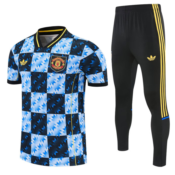 2026-27 Man Utd Blue Short shirts and Long trousers Suit (圆领)