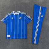 2026-27 RMA Fancy blue Short shirts and Long trousers Suit (圆领)
