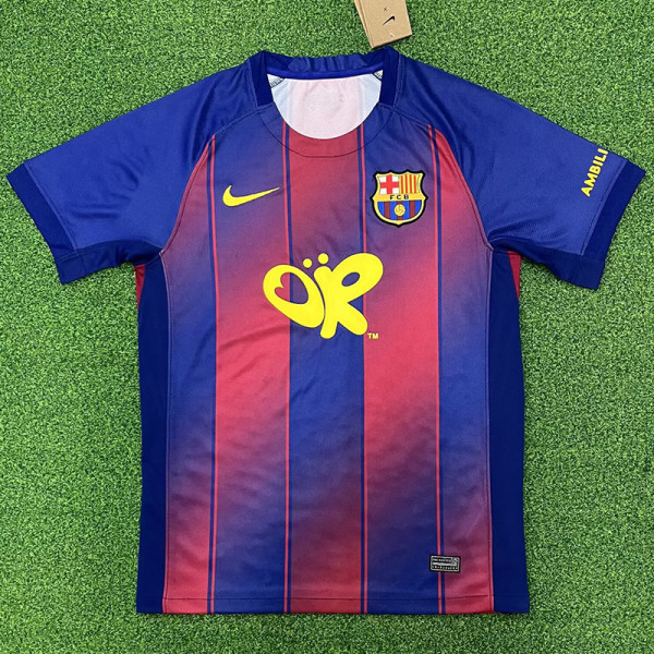 2025-26 BAR Home Print Personalized AD Fans Soccer Jersey (前OR)